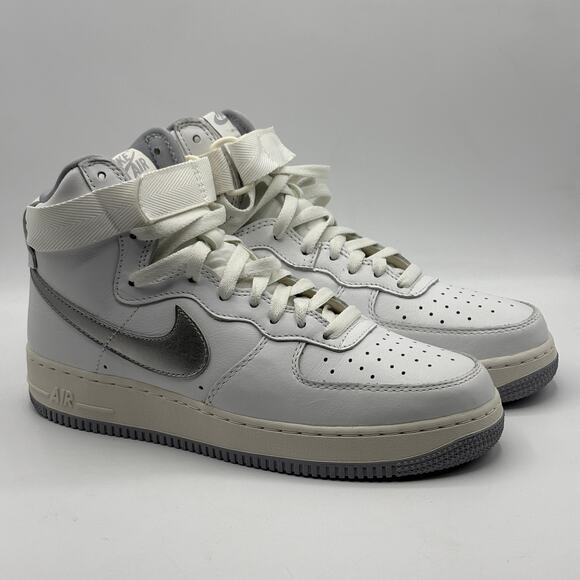Nike Air Force 1 Hi Retro Qs Sz 8.5 Summit White/wolf Grey 743546-101